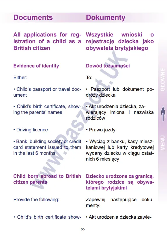 Jak wypełnić wniosek o brytyjski paszport dla dziecka wzór